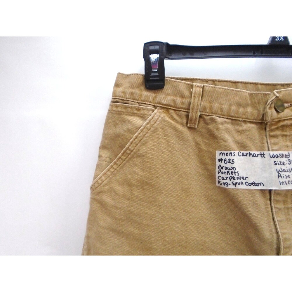 VTG Carhartt B25 BRN Carpenter Shorts Made In USA Duck Canvas Brown Mens 38x8 - Picture 4 of 6